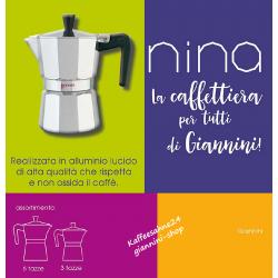 Nina 3 Tassen Aluminium Espressokocher schwarz